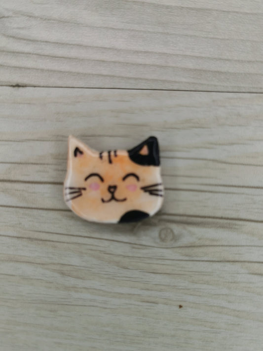 Pin's aimanté chat marron