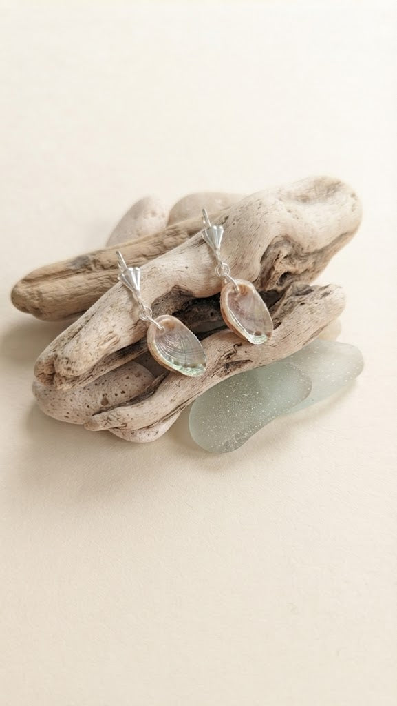 Boucles d'oreilles pendantes "Nessains d'Ormeaux" dormeuses argentées
